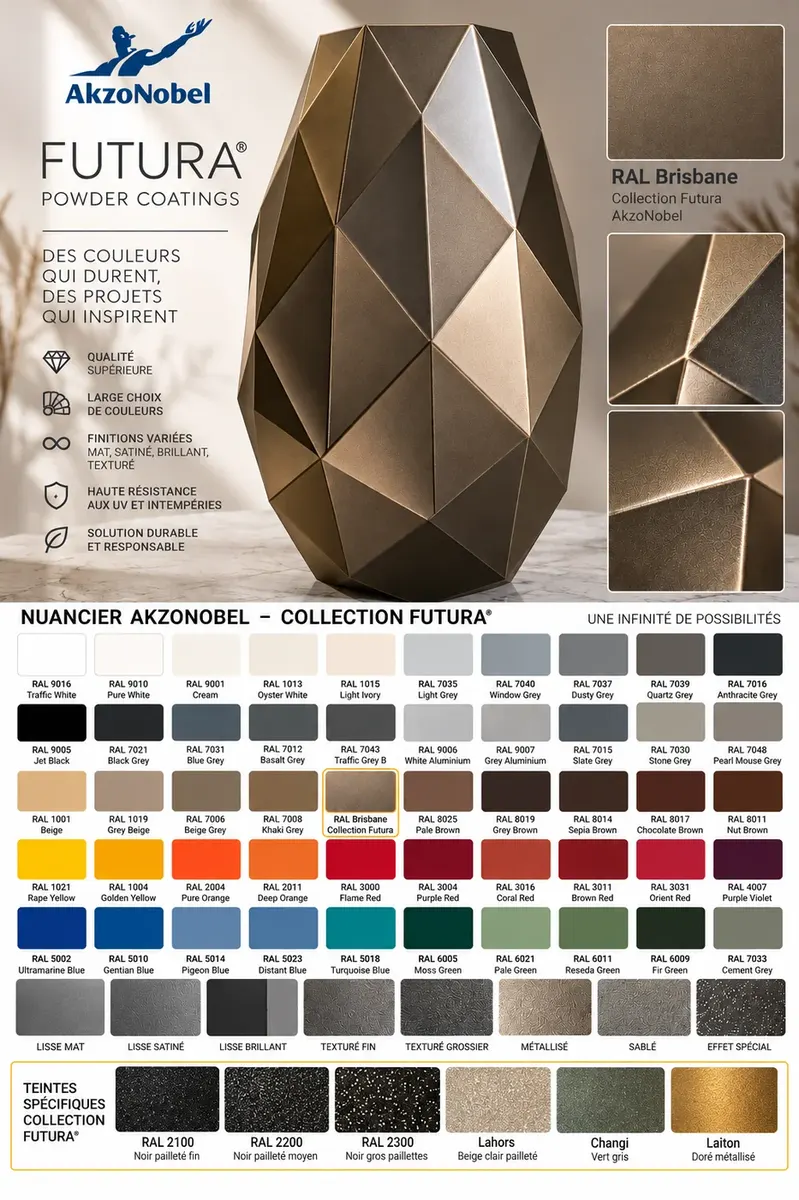 Nuancier teintes AkzoNobel Futura et poudres RAL